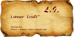 Lohner Izsó névjegykártya